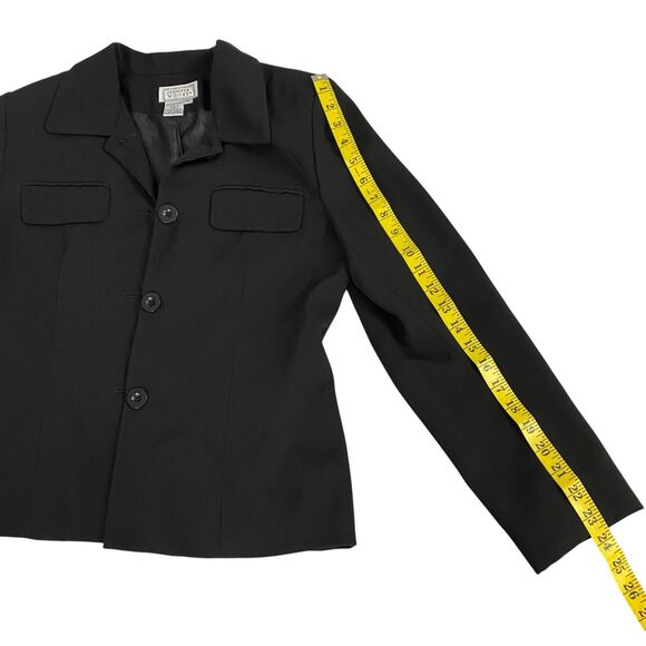 Jennifer Moore Blazer Womens 10 Black Utility Jacket Officecore Corpcore Career - Picture 14 of 15